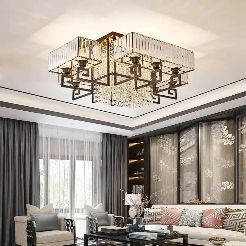 Bronze Geometric Crystal Light