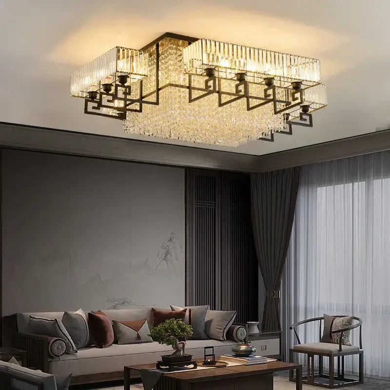 Bronze Geometric Crystal Light