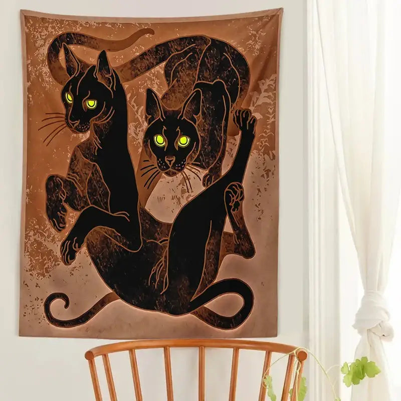 Black Cat Wall Tapestry