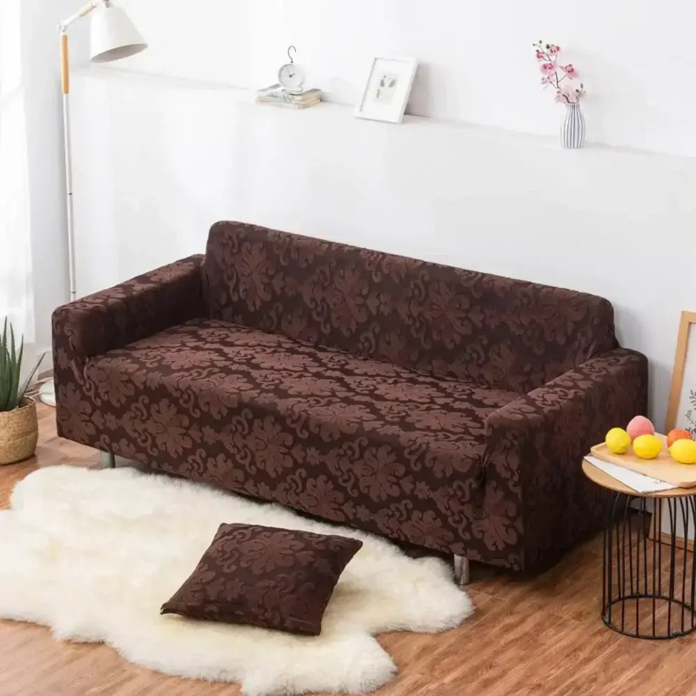 Brown Damask Sofa Cover