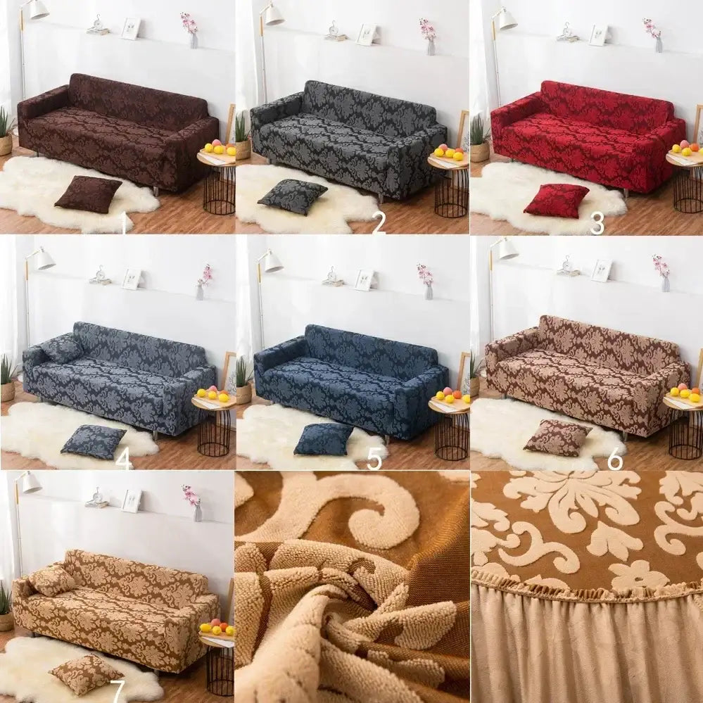 Brown Damask Sofa Cover