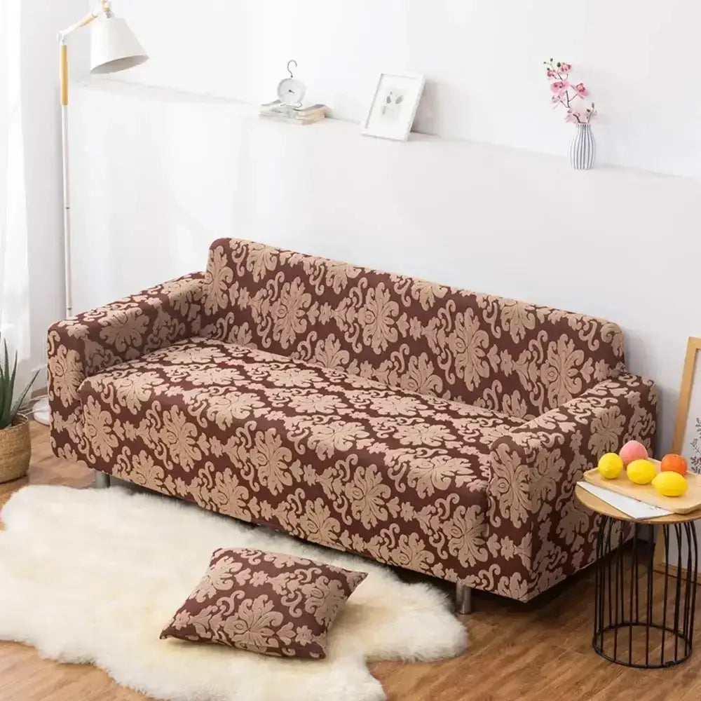 Brown Damask Sofa Cover