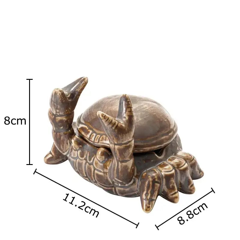 Brown Crab Ceramic Ashtray