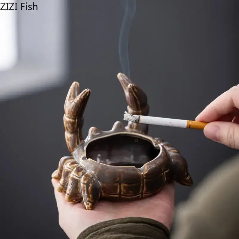 Brown Crab Ceramic Ashtray