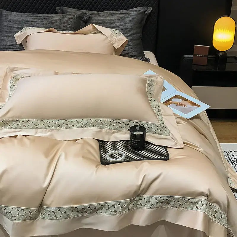 Brown Lace Bedding Set