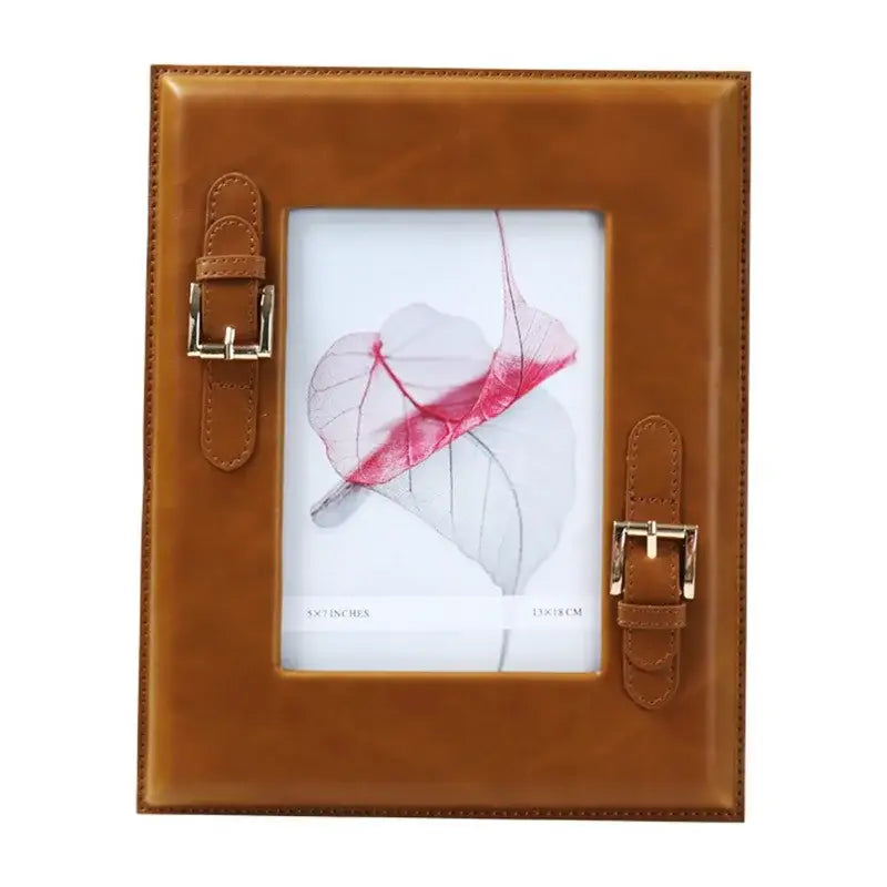 Weave Leather Photo Frame Brown Bedroom Decor