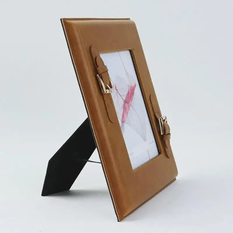 Weave Leather Photo Frame Brown Bedroom Decor