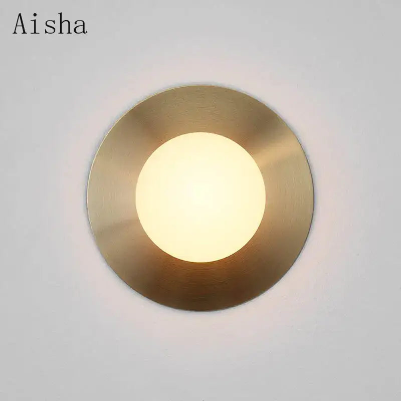 Brushed Brass Circular Wall Lamp
