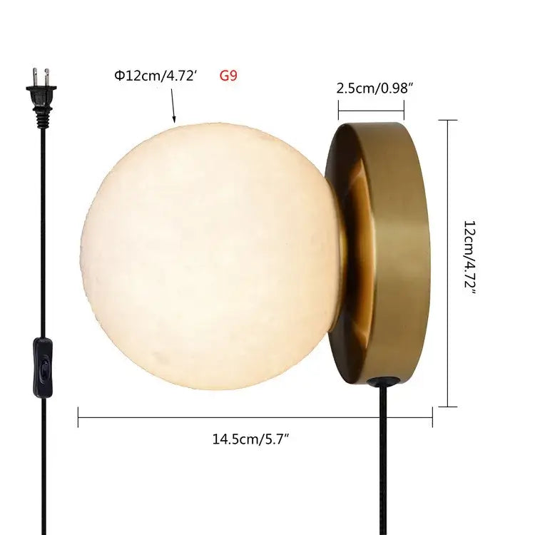 Brushed Brass Globe Wall Lamp