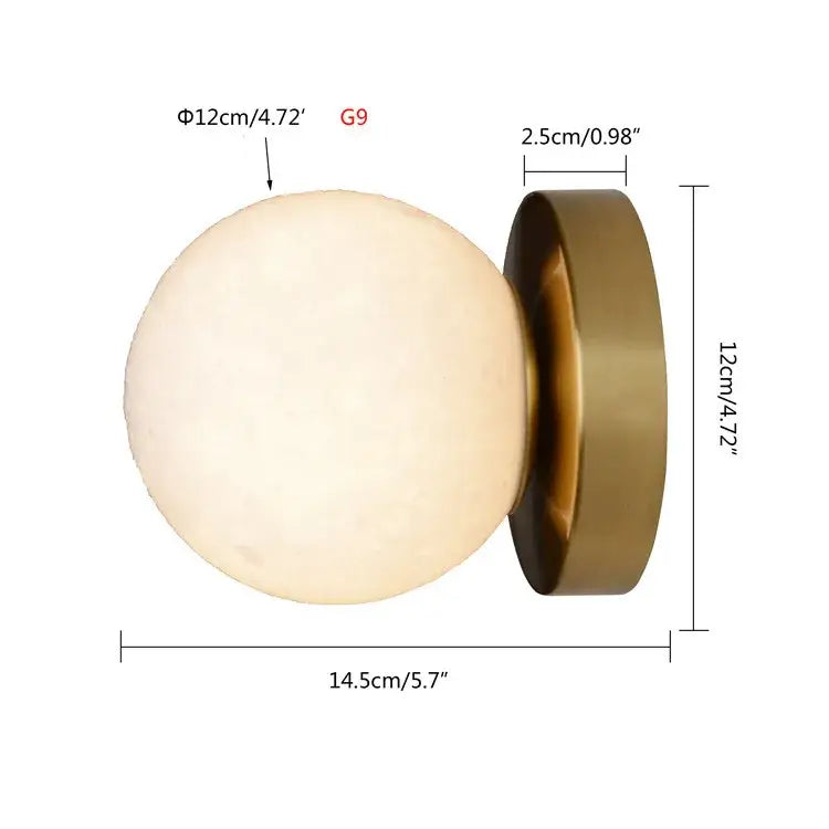 Brushed Brass Globe Wall Lamp
