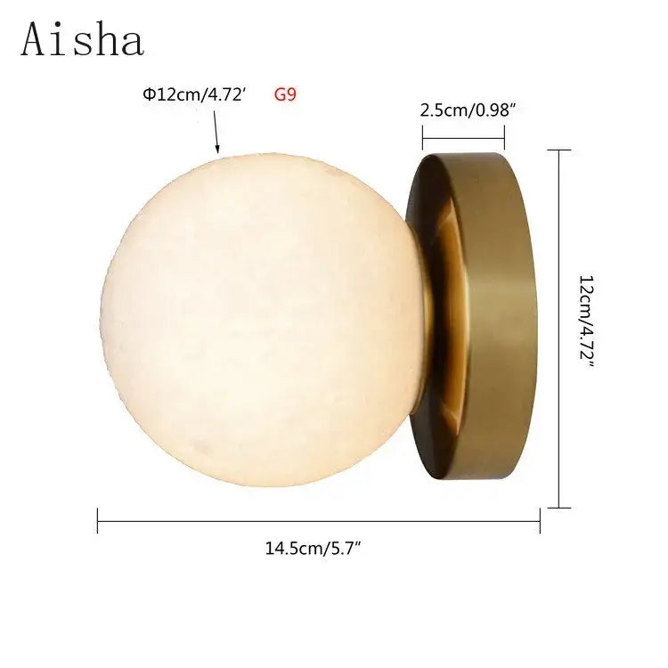 Brushed Brass Globe Wall Lamp