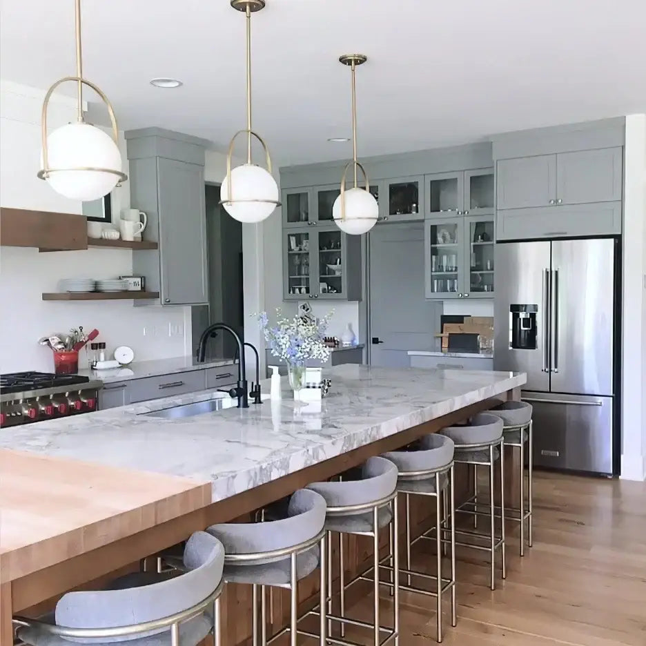 Brushed Brass Glass Ceiling Light