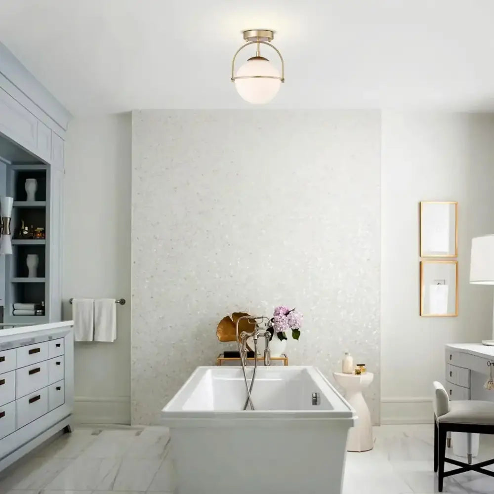 Brushed Brass Glass Ceiling Light