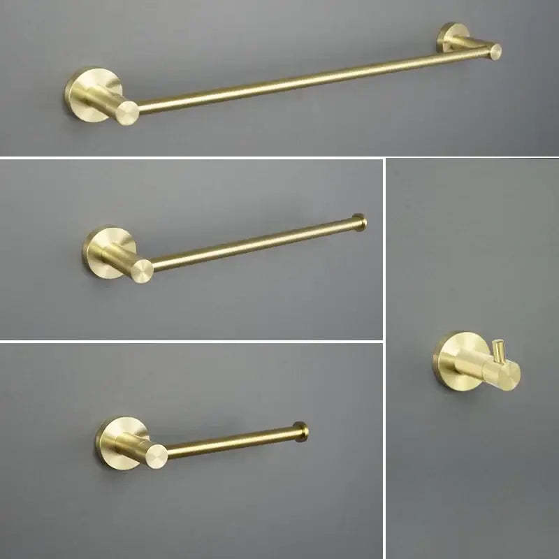Brushed Gold Towel Set with Paper Holder