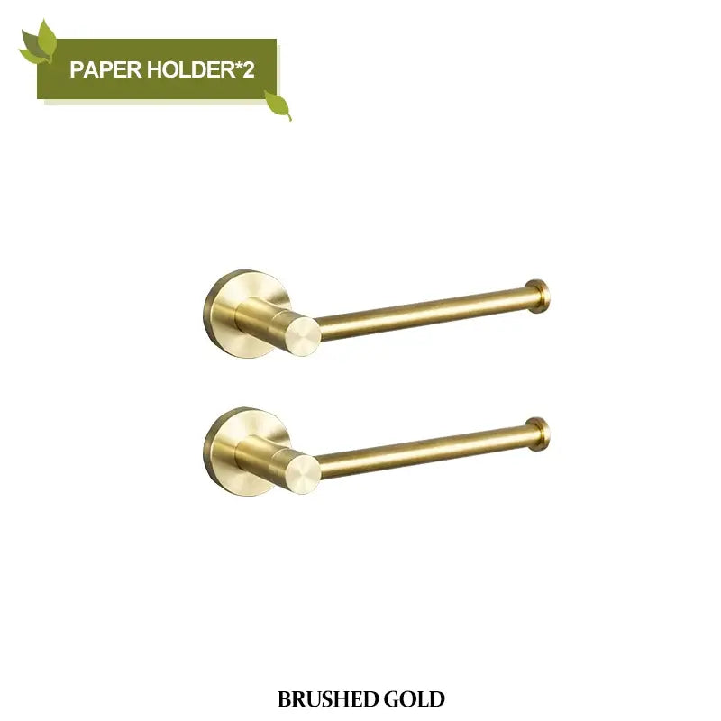 Brushed Gold Towel Set with Paper Holder