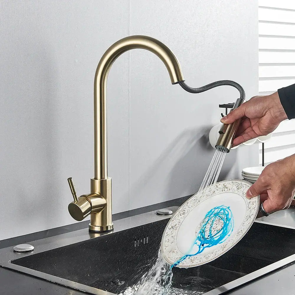 Brushed Gold High Arc Faucet