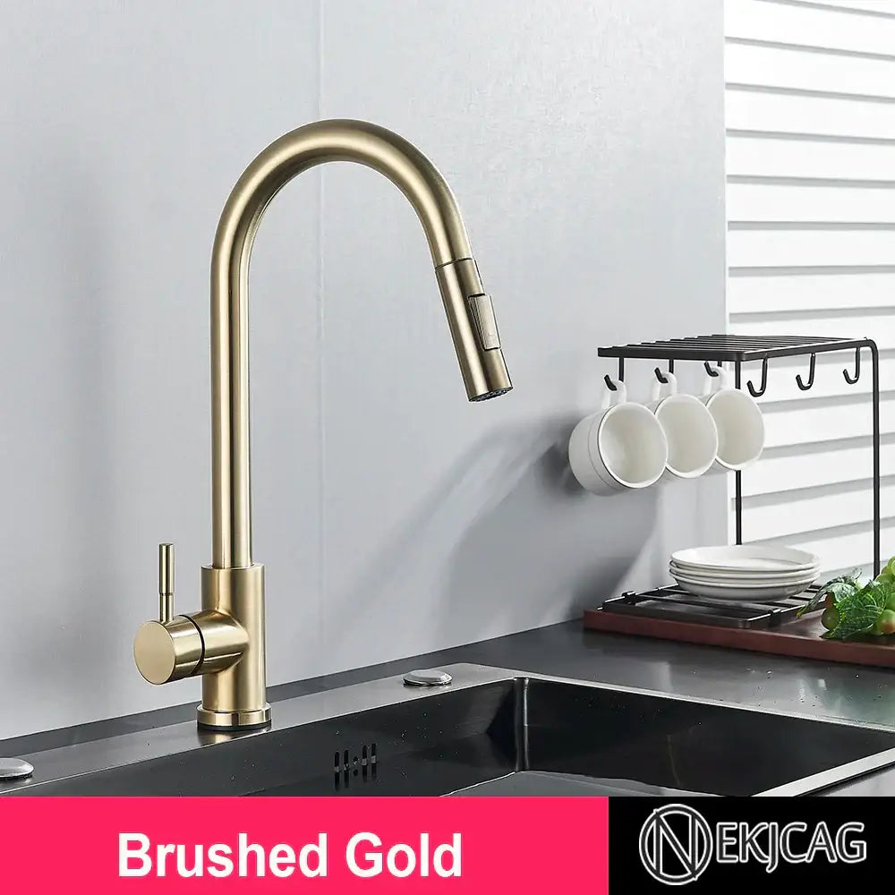Brushed Gold High Arc Faucet