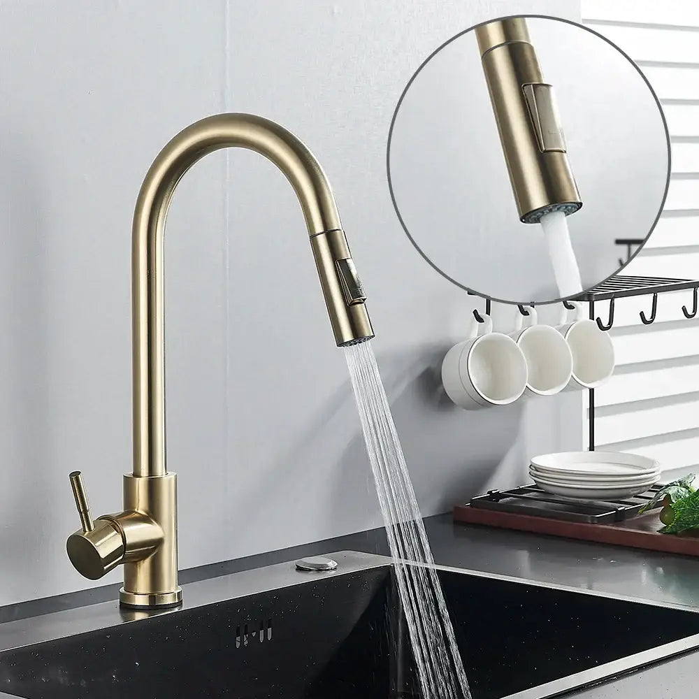 Brushed Gold High Arc Faucet