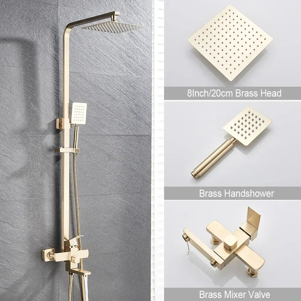 Brushed Gold Shower Mixer
