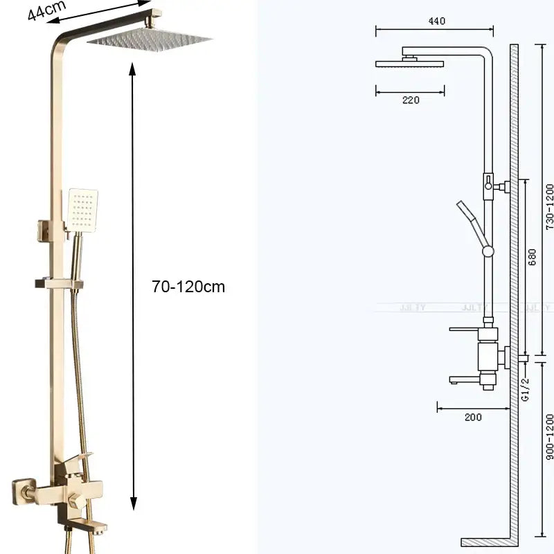 Brushed Gold Shower Mixer