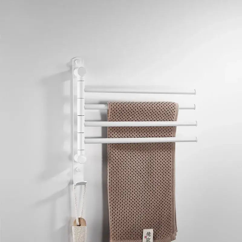 Gold Swivel Towel Rack with Triple Arm Design
