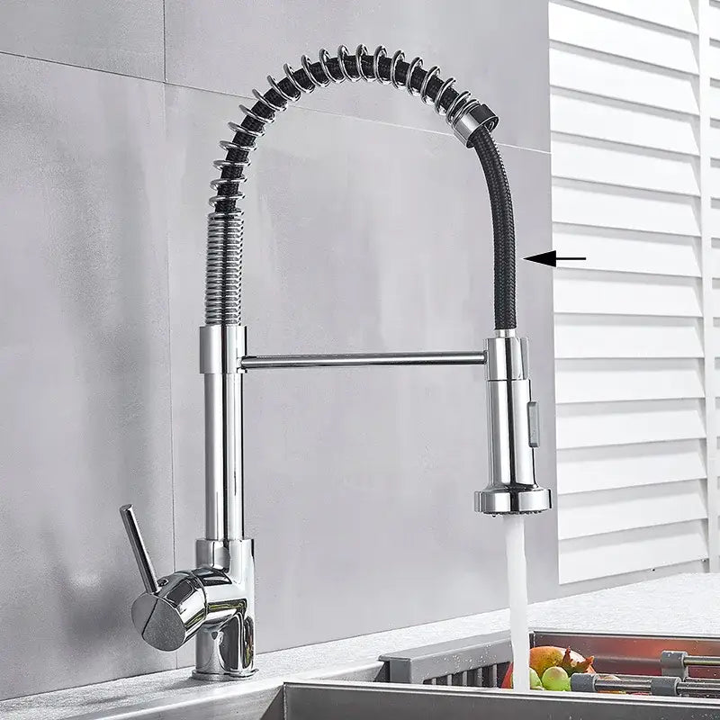 Nickel Spring Kitchen Faucet