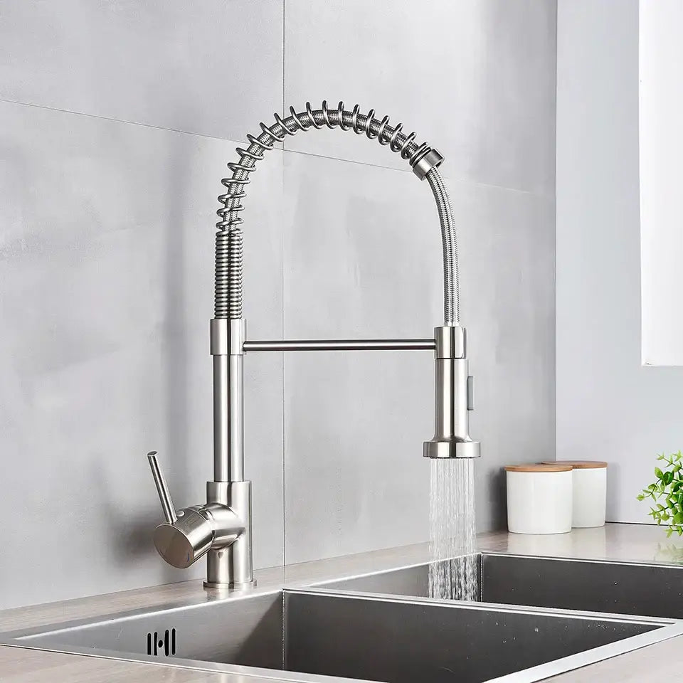 Nickel Spring Kitchen Faucet