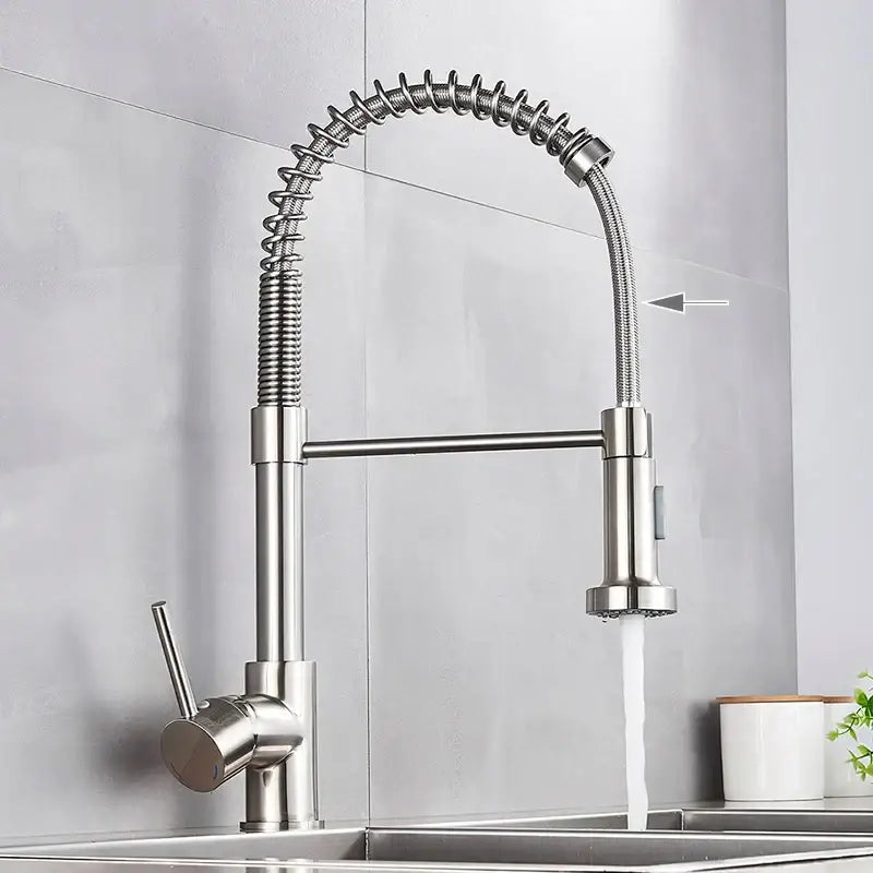 Nickel Spring Kitchen Faucet