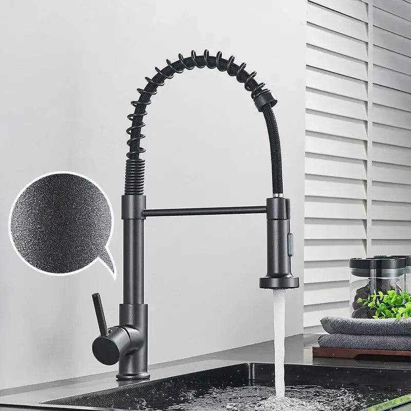 Nickel Spring Kitchen Faucet