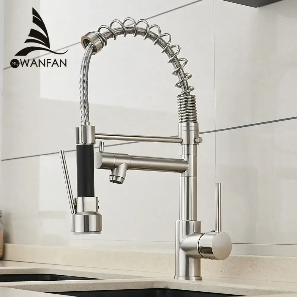Nickel Spray Head Kitchen Faucet