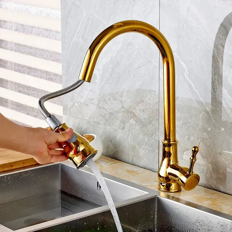 Nickel Curved Spout Faucet