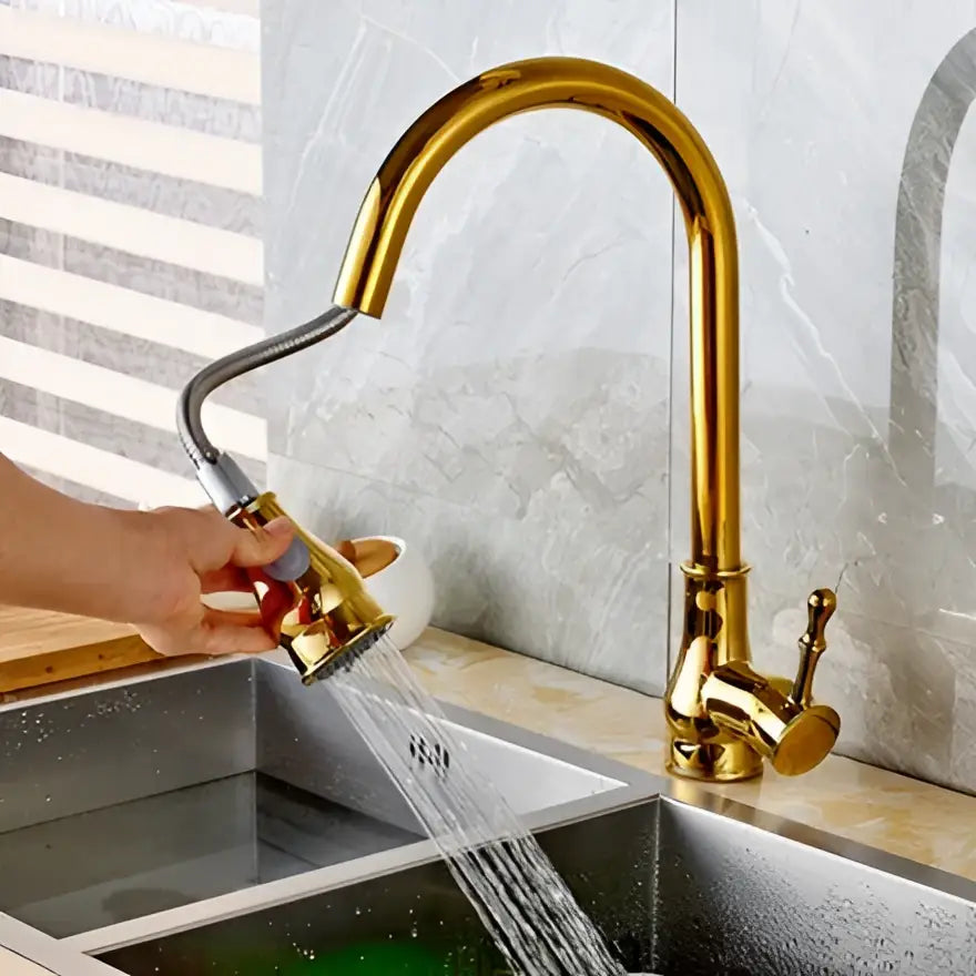 Nickel Curved Spout Faucet