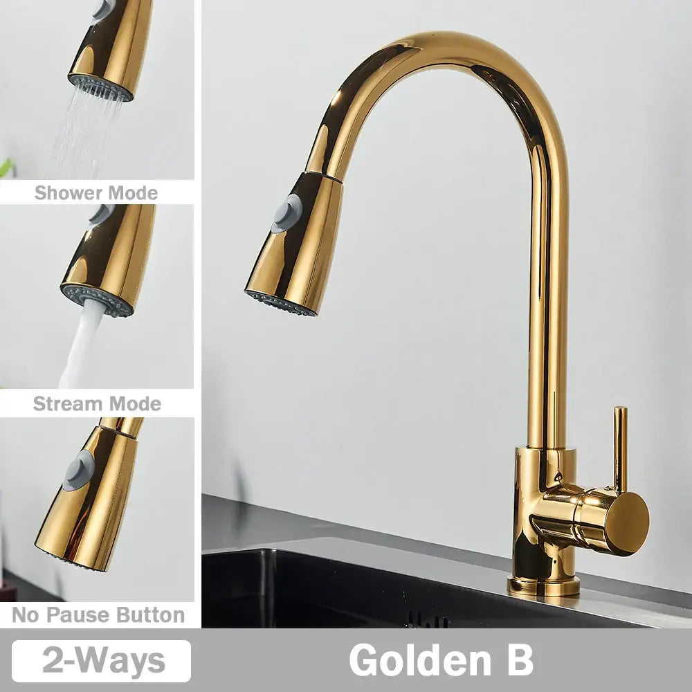 Nickel Arched Kitchen Faucet