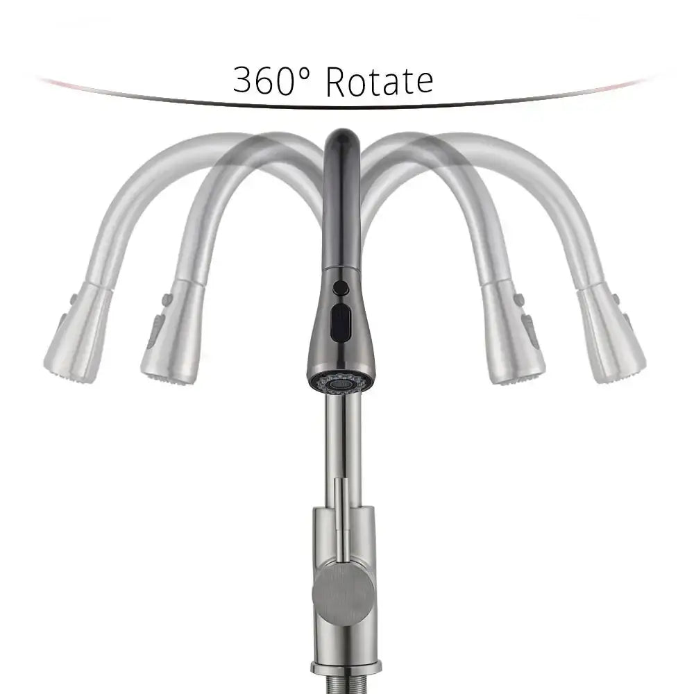Nickel Arched Kitchen Faucet