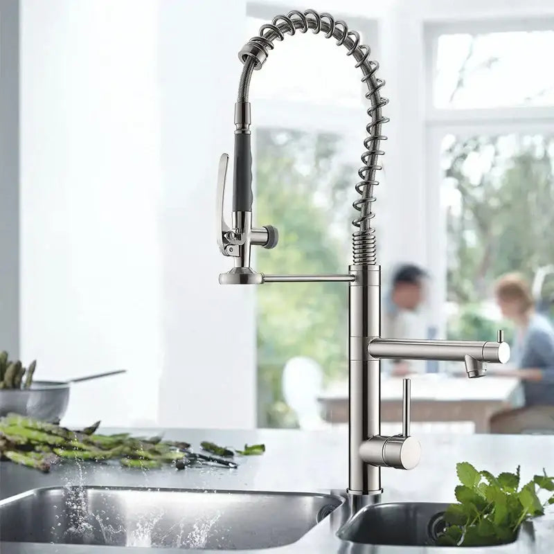 Nickel Spring Pull Faucet