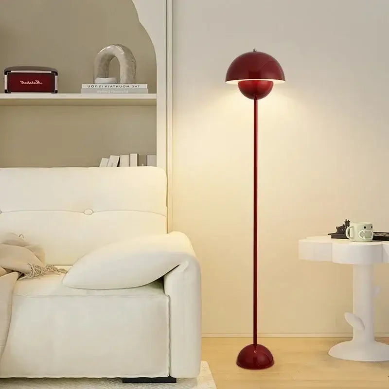 Burgundy Flower Floor Lamp