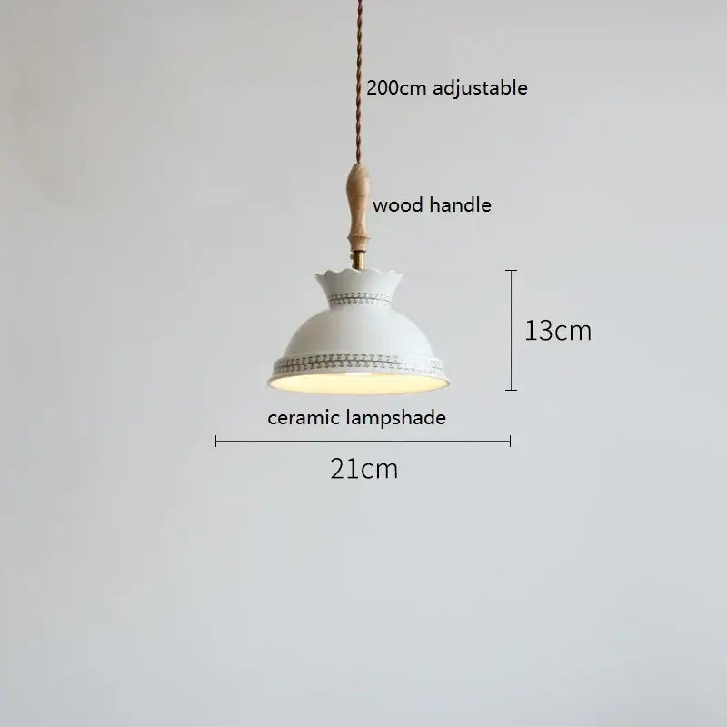 White Fluted Ceramic Pendant