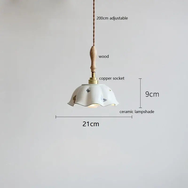 White Fluted Ceramic Pendant