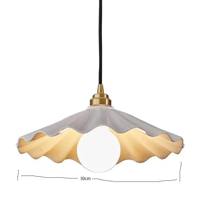 White Fluted Ceramic Pendant