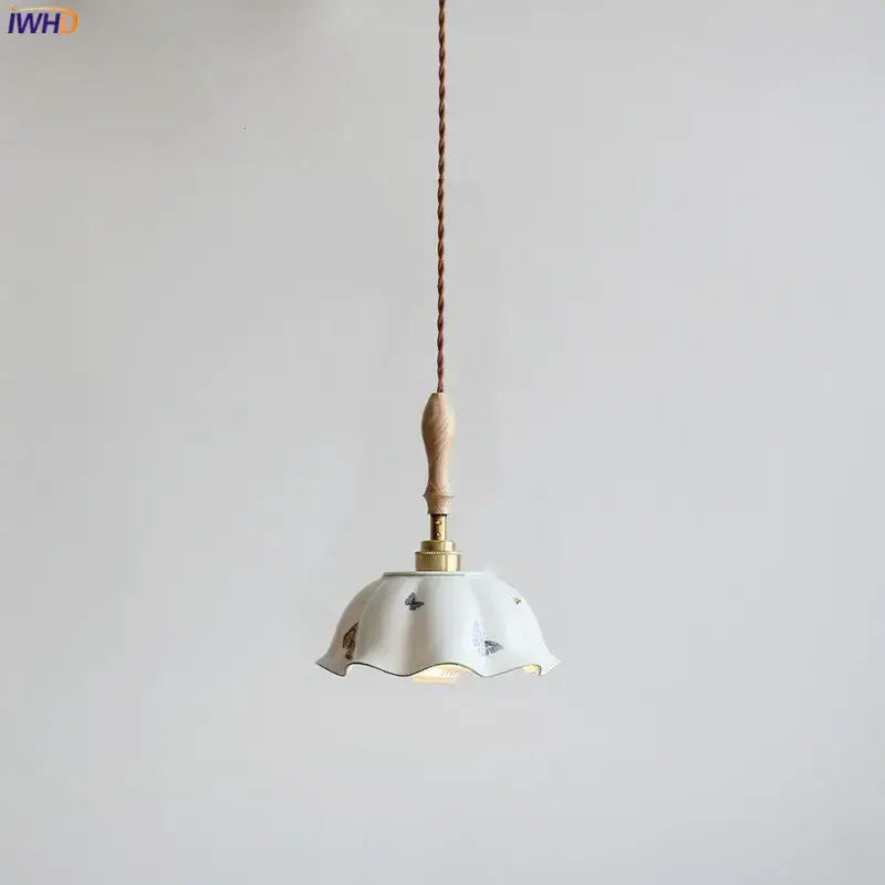 White Fluted Ceramic Pendant