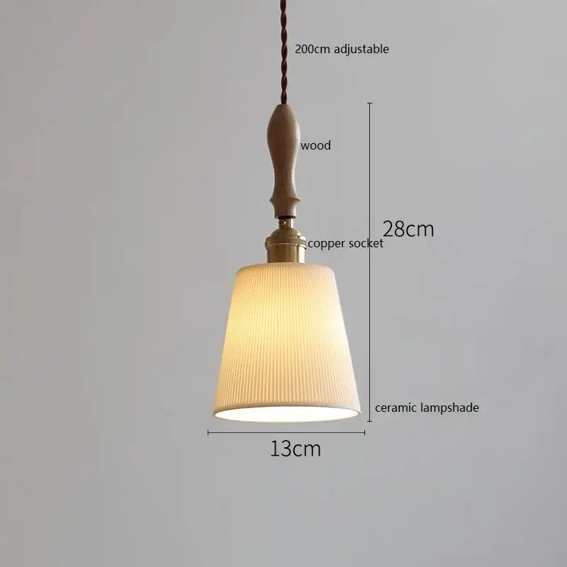 White Fluted Ceramic Pendant