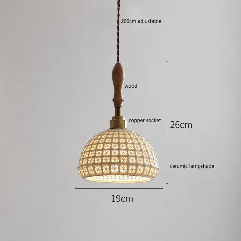 White Fluted Ceramic Pendant