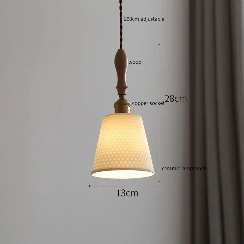 White Fluted Ceramic Pendant