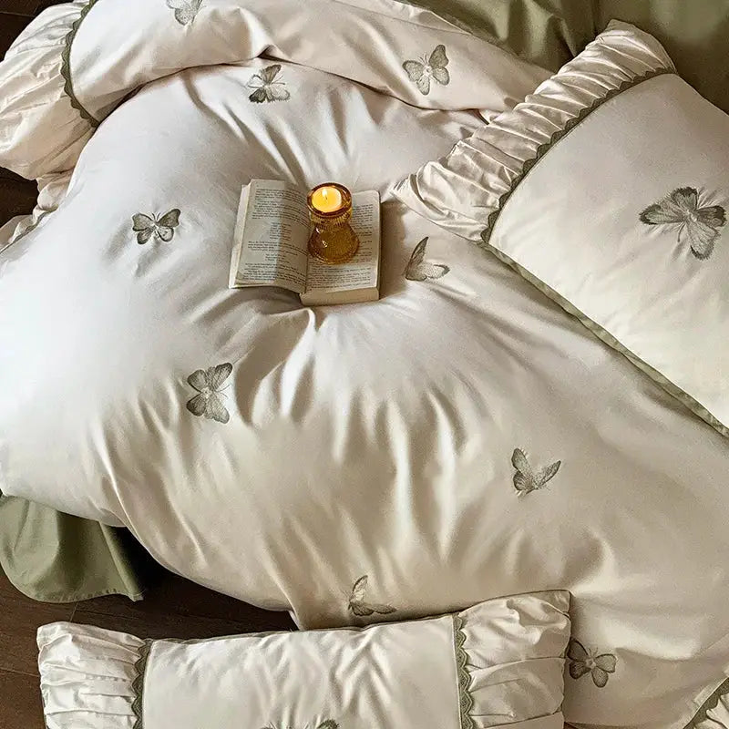 Satin Butterfly Bedding Set