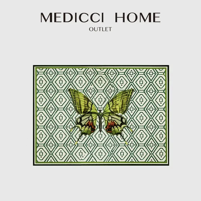 Green Butterfly Throw Pillow
