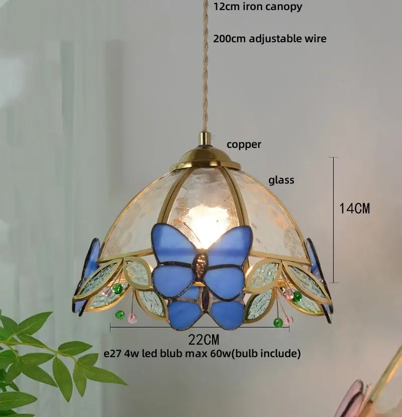 Blue Green Butterfly Pendant