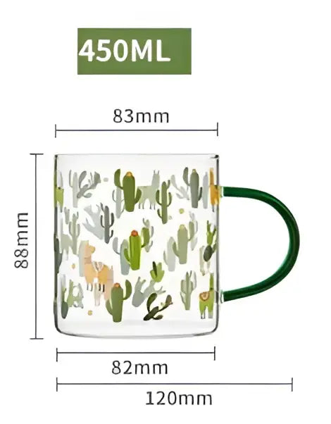 Cactus Glass Tea Cups