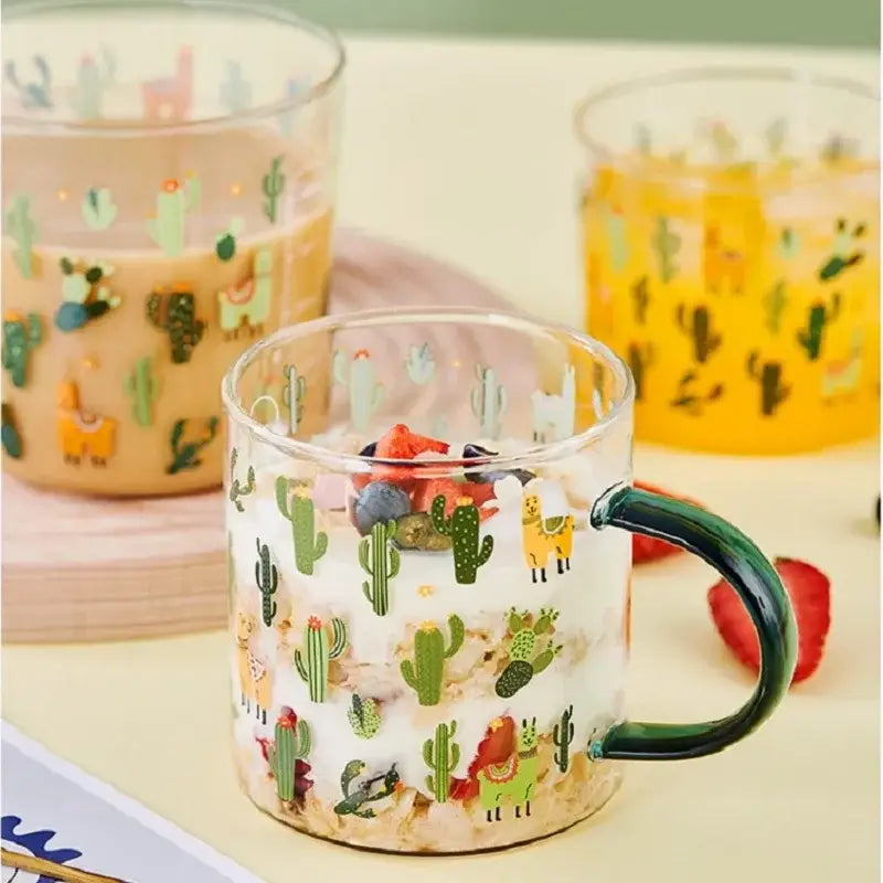 Cactus Glass Tea Cups