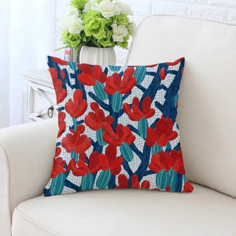 Cactus Hand-Painted Pillowcase