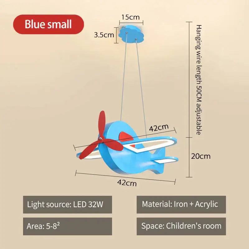 Blue Airplane Pendant Light